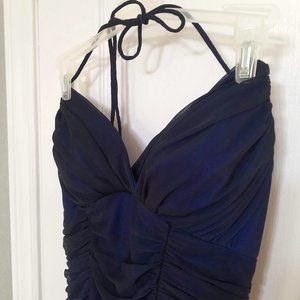 Chiffon black and blue formal dress